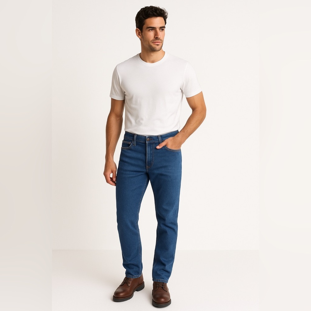 Kirkland Signature Blue Straight Jeans Classic Denim - Picture 2 of 10